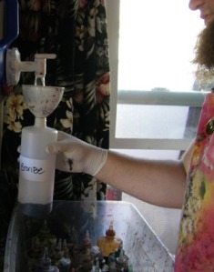 Fill bottle with water about half way.
